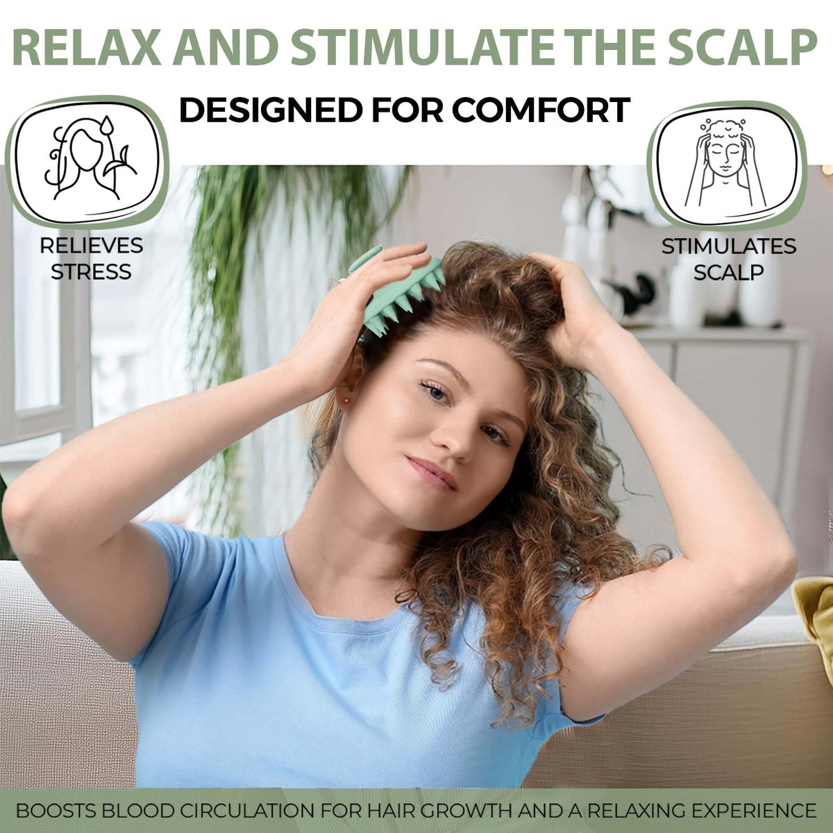 Fiora Naturals Scalp Massager Shampoo Brush – Silikon-Kopfhautpeeling-Bürste für Schuppenbefreiung & Haarwachstum, für nasses & trockenes Haar, für Männer, Frauen, Kinder – BPA-frei