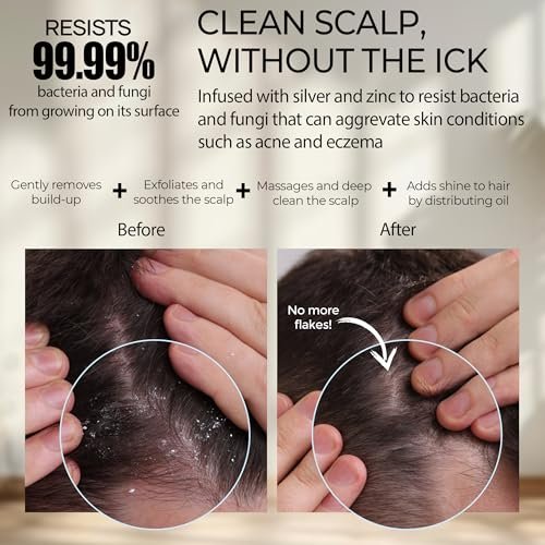 Fiora Naturals Scalp Massager Shampoo Brush – Silikon-Kopfhautpeeling-Bürste für Schuppenbefreiung & Haarwachstum, für nasses & trockenes Haar, für Männer, Frauen, Kinder – BPA-frei