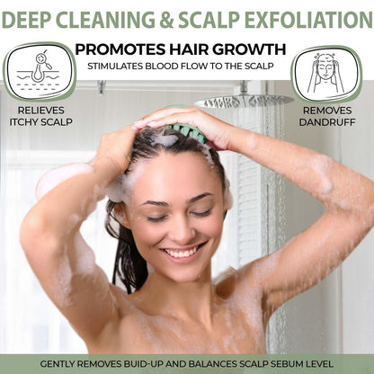 Fiora Naturals Scalp Massager Shampoo Brush – Silikon-Kopfhautpeeling-Bürste für Schuppenbefreiung & Haarwachstum, für nasses & trockenes Haar, für Männer, Frauen, Kinder – BPA-frei