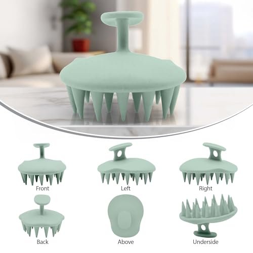 Fiora Naturals Kopfhaut-Massagebürste Shampoo-Bürste – Silikon-Kopfhaut-Scrubber & Peeling zur Schuppenbeseitigung und Haarwuchs, Bürste für nasses und trockenes Haar, für Männer, Frauen, Kinder – BPA-frei