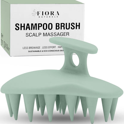 Fiora Naturals Scalp Massager Shampoo Brush – Silikon-Kopfhautpeeling-Bürste für Schuppenbefreiung & Haarwachstum, für nasses & trockenes Haar, für Männer, Frauen, Kinder – BPA-frei