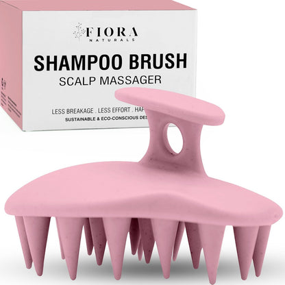 Fiora Naturals Kopfhaut-Massagebürste Shampoo-Bürste – Silikon-Kopfhaut-Scrubber & Peeling zur Schuppenbeseitigung und Haarwuchs, Bürste für nasses und trockenes Haar, für Männer, Frauen, Kinder – BPA-frei