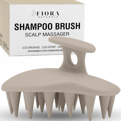 Fiora Naturals Kopfhautmassagegerät Shampoo-Bürste – Silikon-Kopfhautpeelingbürste für Schuppenentfernung und Haarwachstum, Bürste für nasses & trockenes Haar, für Männer, Frauen, Kinder – BPA-frei
