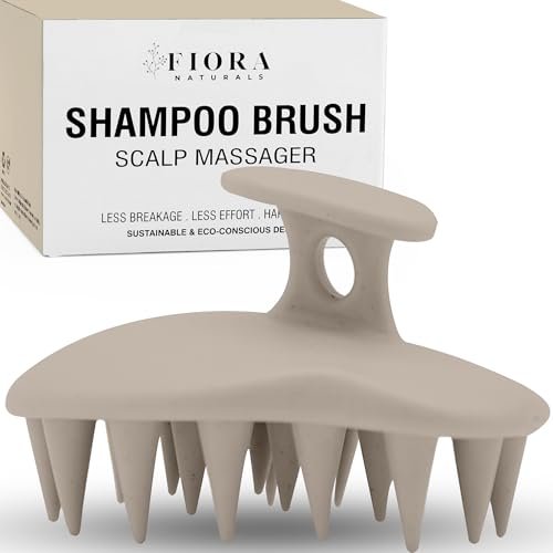 Fiora Naturals Kopfhautmassagegerät Shampoo-Bürste – Silikon-Kopfhautpeelingbürste für Schuppenentfernung und Haarwachstum, Bürste für nasses & trockenes Haar, für Männer, Frauen, Kinder – BPA-frei