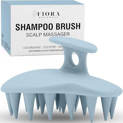 Fiora Naturals Kopfhaut-Massagebürste – Silikon-Shampoo-Bürste für Dandruff-Entfernung und Haarwachstum, für nasses & trockenes Haar, für Männer, Frauen, Kinder – BPA-frei (Marine)