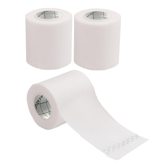 Healqu Seidenähnliches medizinisches Klebeband – strapazierfähiges Stoffklebeband, 5 cm x 9,1 m, 3 Rollen – chirurgisches Gewebeband zum sicheren Fixieren großer Verbände, Schienen und ideal für die Langzeitpflege