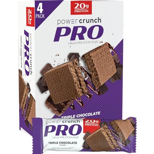 Power Crunch PRO Protein Wafer Bars – Triple Chocolate, 2,0 Unzen (4er-Pack) – Hochproteinhaltiger Snack mit köstlichem Geschmack