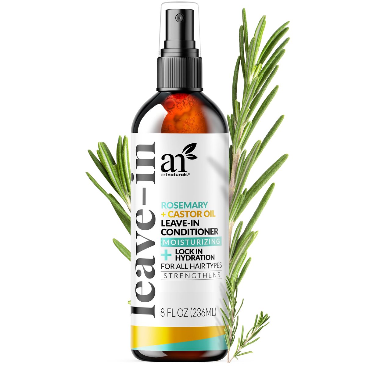 Artnaturals Rosmarin & Rizinusöl Leave-In Conditioner – 236 ml – Mit Bio- und natürlichen Inhaltsstoffen – Für alle Haartypen – Behandlung für geschädigtes Haar