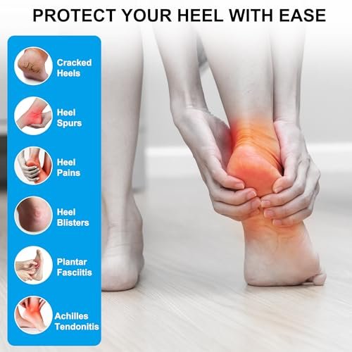 Wonderwin Gel Fersenkissen – Atmungsaktive Fersenschützer bei rissigen Fersen, Fersensporn, Plantarfasziitis, medizinische Gel-Fersenkissen für Männer und Frauen zur Schmerzlinderung (klar), 2 Paar-weiß