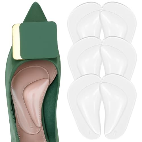 Urchoice Gel-Gewölbestütze, 3 Paar Schuheinlagen für Plattfüße, Wiederverwendbare Fußgewölbe-Einlagen bei Plantarfasziitis, Klebende Fußgewölbepolster zur Druckentlastung und Fußschmerzlinderung, 3 Paar - Kristallklar