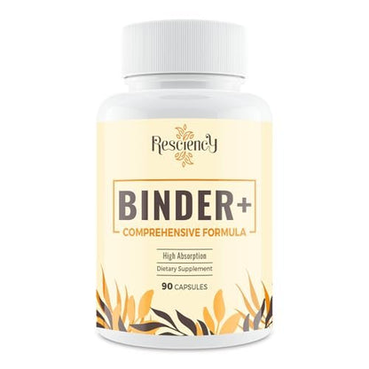 Resciency Detox Binder Supplement – Aktivkohle, Zeolith, Bentonit-Ton, Mariendistel, Proprietäre Mischungen – Leber & Darm, Maximale Absorption, 90 vegane Kapseln