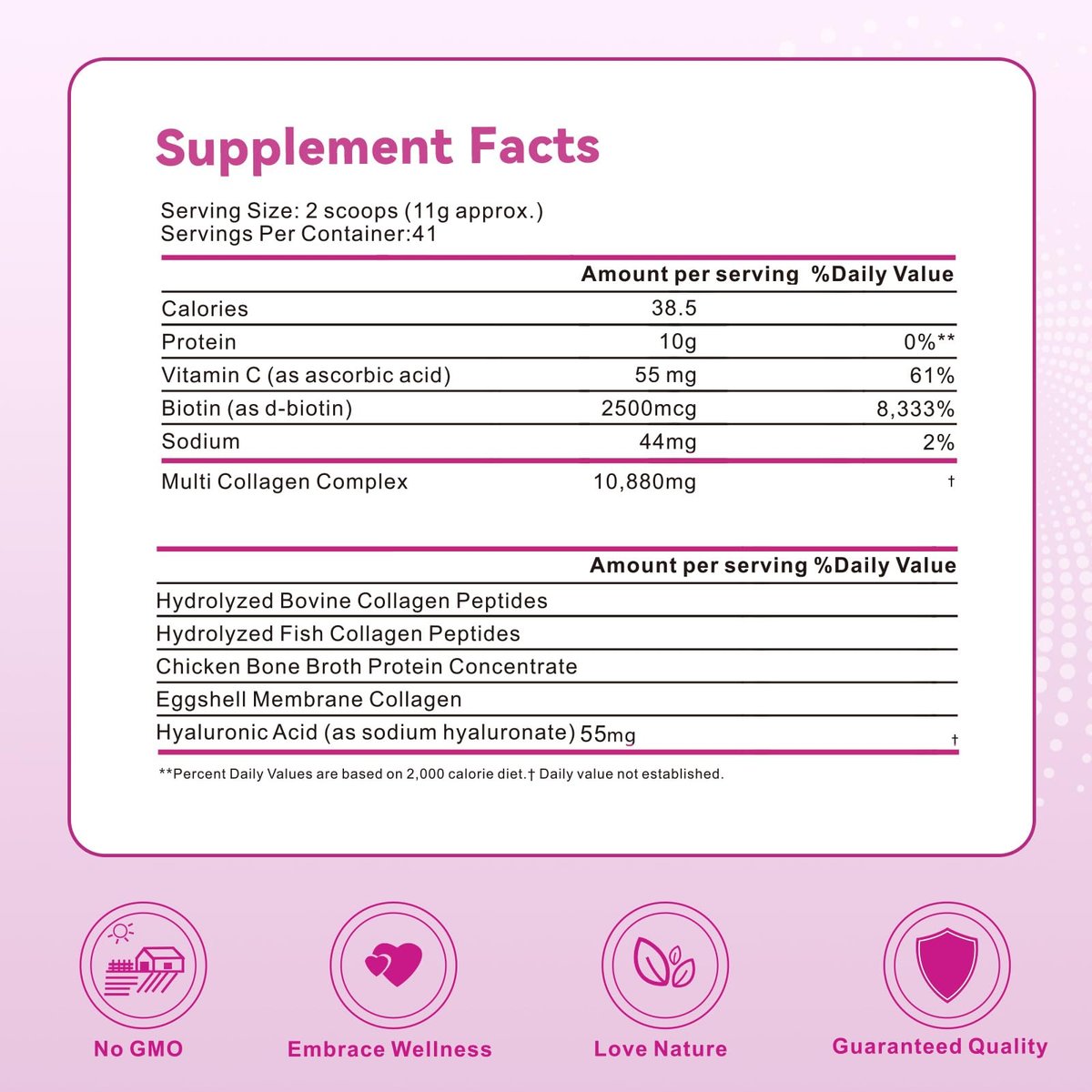 Mclovefy Multi-Kollagen-Peptidpulver, 16 Unzen (41 Portionen) - Proteinergänzung, Typ I, II, III, V, X mit Hyaluronsäure, Vitamin C und Biotin, ungesüßt, leicht in Getränke mischbar