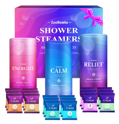 Shower Steamers 18er Set – Shower Bombs mit 6 natürlichen & organischen Düften, Entspannungsgeschenk für Männer und Frauen, ideal für Selbstpflege und Geburtstag, Valentinstag