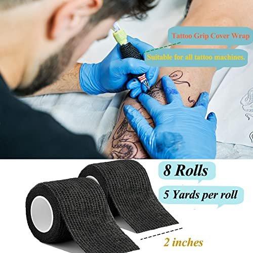 CIYAGPOOU Selbstklebende Bandage 5 cm Blau, 8er-Pack, Atmungsaktive Elastische Kohäsivbinde, Veterinärbandage, Sporttape für Erste Hilfe & Handgelenkschutz