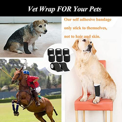 CIYAGPOOU Selbstklebender Verband, 2 Zoll 15er-Pack, elastische, flexible, kohäsive Bandagen, Sporttape, atmungsaktiv, 5 Yards, griffig, selbsthaftend