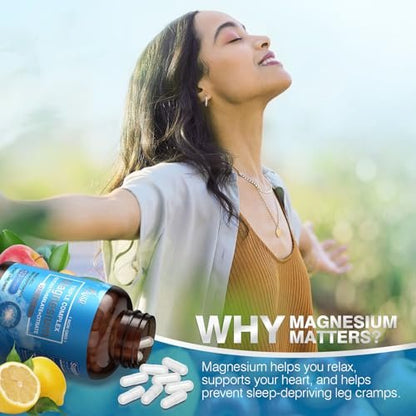ASSR Triple Magnesium Komplex – 300 mg reines Ozean-Magnesiumglycinat, Magnesiummalat & Magnesiumcitrat für Schlaf, Energie & Entspannung, hohe Bioverfügbarkeit, vegan, nicht-GVO, 120 Kapseln