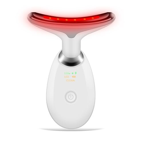 Gesichts- und Halsmassagegerät, tragbares Schönheitsgerät mit 7 farbigen LED-Lichtern für die Hautpflege