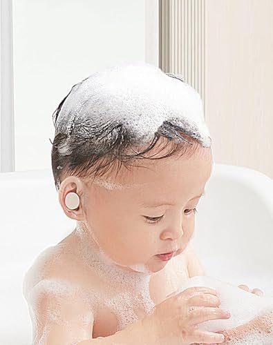 Slizy 60 Stück wasserdichte Ohrsticker für Kinder, Einweg-Baby-Dusch-Ohrenschutz, Neugeborene Ohrstöpsel, Silikon-Gel-Ohrenschützer, klebefrei, allergiearm, für Schwimmen und Baden