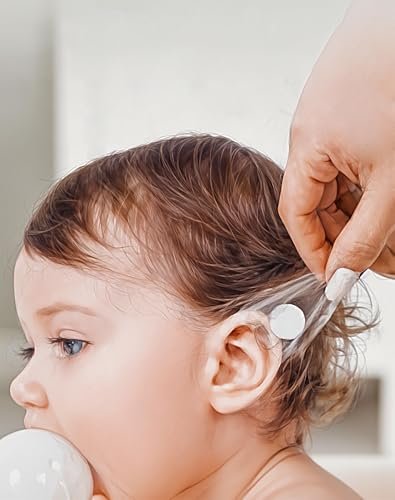 Slizy 60 Stück wasserdichte Ohrsticker für Kinder, Einweg-Baby-Dusch-Ohrenschutz, Neugeborene Ohrstöpsel, Silikon-Gel-Ohrenschützer, klebefrei, allergiearm, für Schwimmen und Baden