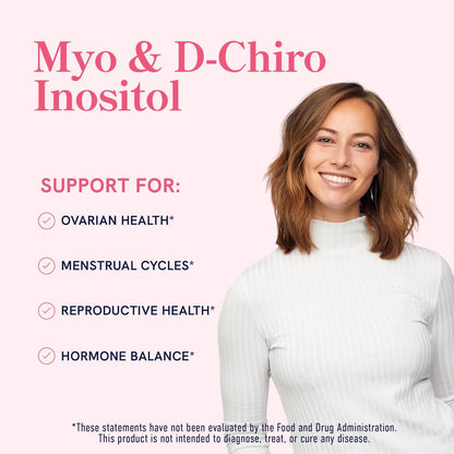 Myo-Inositol & D-Chiro Inositol für Hormonbalance bei Frauen | Mikroperlen zur Regulierung des Menstruationszyklus & Unterstützung der Eierstockgesundheit | 40:1 Verhältnis Myo & D-Chiro | Nicht-GVO | 120 Stk. (1 Monatsvorrat)