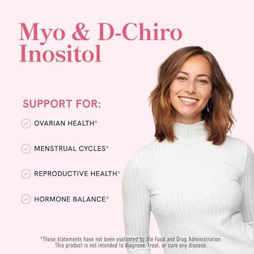 Myo-Inositol & D-Chiro Inositol für Hormonbalance bei Frauen | Mikroperlen zur Regulierung des Menstruationszyklus & Unterstützung der Eierstockgesundheit | 40:1 Verhältnis Myo & D-Chiro | Nicht-GVO | 120 Stk. (1 Monatsvorrat)