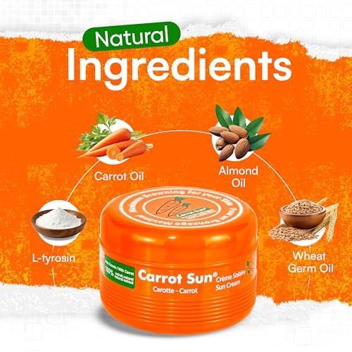 Carrot Sun Bräunungsbeschleuniger – 350ml Karotten-Intensiv-Bräunungsgel – Natürlicher Sonnenschutz mit Karottenöl für gleichmäßige, schöne Hautfarbe – SPF0