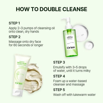 Orien Mugwort Zero Film Cleansing Foam 150 ml – Tägliche Make-up-Entfernung, Porenreinigung, Mitesserentfernung, nicht komedogen, koreanische Doppelreinigung