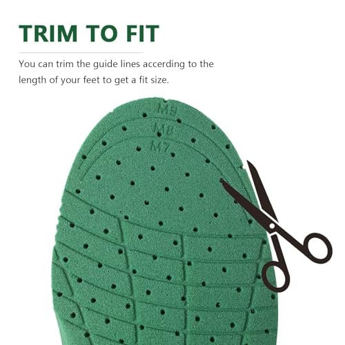 CCSOFTIME Einlegesohlen für Herren und Damen – Komfort, Stoßdämpfung, Atmungsaktiv – für Laufen, Wandern, Arbeiten – Zuschneidbar – Schwarz (W8-11/M6-9)
