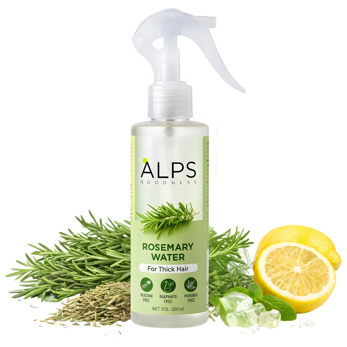 Alps Goodness Rosmarin-Wasserspray für Haarwachstum | Stärkt, belebt und verdickt das Haar | Schadenreparatur und Haarausfallkontrolle | Verleiht Glanz und reduziert Frizz | 200 ml