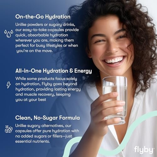 Flyby Electrolyte-Kapseln – mit Natrium, Kalium, Vitamin D3, B-Vitaminen, Kupfer und Mangan | Elektrolyte zur Regeneration | Non-GMO | Ohne Zuckerzusatz – 60 Kapseln