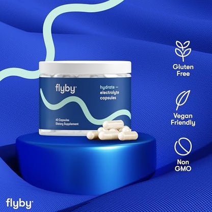 Flyby Electrolyte-Kapseln – mit Natrium, Kalium, Vitamin D3, B-Vitaminen, Kupfer und Mangan | Elektrolyte zur Regeneration | Non-GMO | Ohne Zuckerzusatz – 60 Kapseln