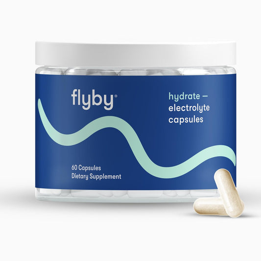 Flyby Electrolyte-Kapseln – mit Natrium, Kalium, Vitamin D3, B-Vitaminen, Kupfer und Mangan | Elektrolyte zur Regeneration | Non-GMO | Ohne Zuckerzusatz – 60 Kapseln