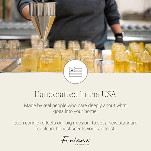 Fontana Candle Co Holzdocht Bienenwachs Kerze im Glas, Bauernmarkt – Hergestellt mit Kokosöl & reinen ätherischen Ölen – 35+ Stunden sauberer Abbrand, langlebig & ungiftig für Zuhause & Raumdekoration