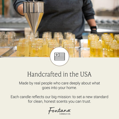 Fontana Candle Co Holzdocht Bienenwachs Kerze im Glas, Bauernmarkt – Hergestellt mit Kokosöl & reinen ätherischen Ölen – 35+ Stunden sauberer Abbrand, langlebig & ungiftig für Zuhause & Raumdekoration