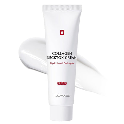 TOSOWOONG Collagen Necktox Creme mit Kollagen und Hyaluronsäure für straffere Halshaut, Anti-Aging, Faltenreduktion und Festigung, Koreanische Hautpflege, 50 ml, 1,69 fl. oz.