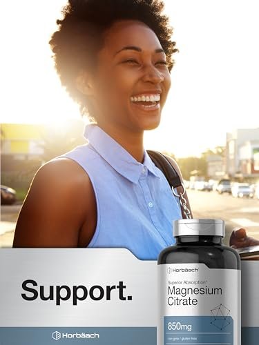 Horbäach Magnesiumcitrat 850 mg | 120 Softgels | Hohe Bioverfügbarkeit | Nicht-GVO & glutenfrei