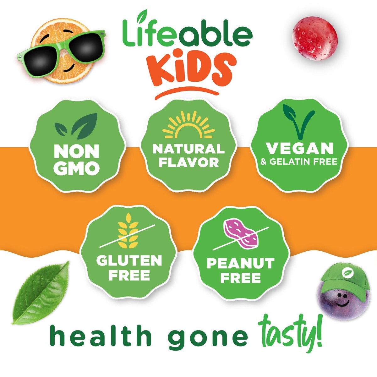 Lifeable Vitamin B6 Gummis für Kinder | Leckerer B6-Vitamin 50mg | Vegan, Nicht-GVO, Glutenfrei | Unterstützt die Nervenfunktion | 60 Gummis
