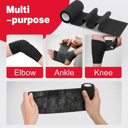 AZEN 9er-Pack selbstklebende Bandage, 4" x 5 Yards, elastische Kohäsivbandage, buntes Sporttape, Tattoo-Grifftape, Vet Wrap, Knöchelbandage