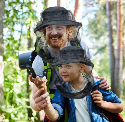 South to East Premium Kinder Mückenschutznetz für Insekten, 2er-Pack, Fliegen- und Käferschutz | Extra groß und lang, extra feine Maschen für Camping, Wandern, Angeln, Safari, passend für alle Hüte für Kinder von 5-12 Jahren