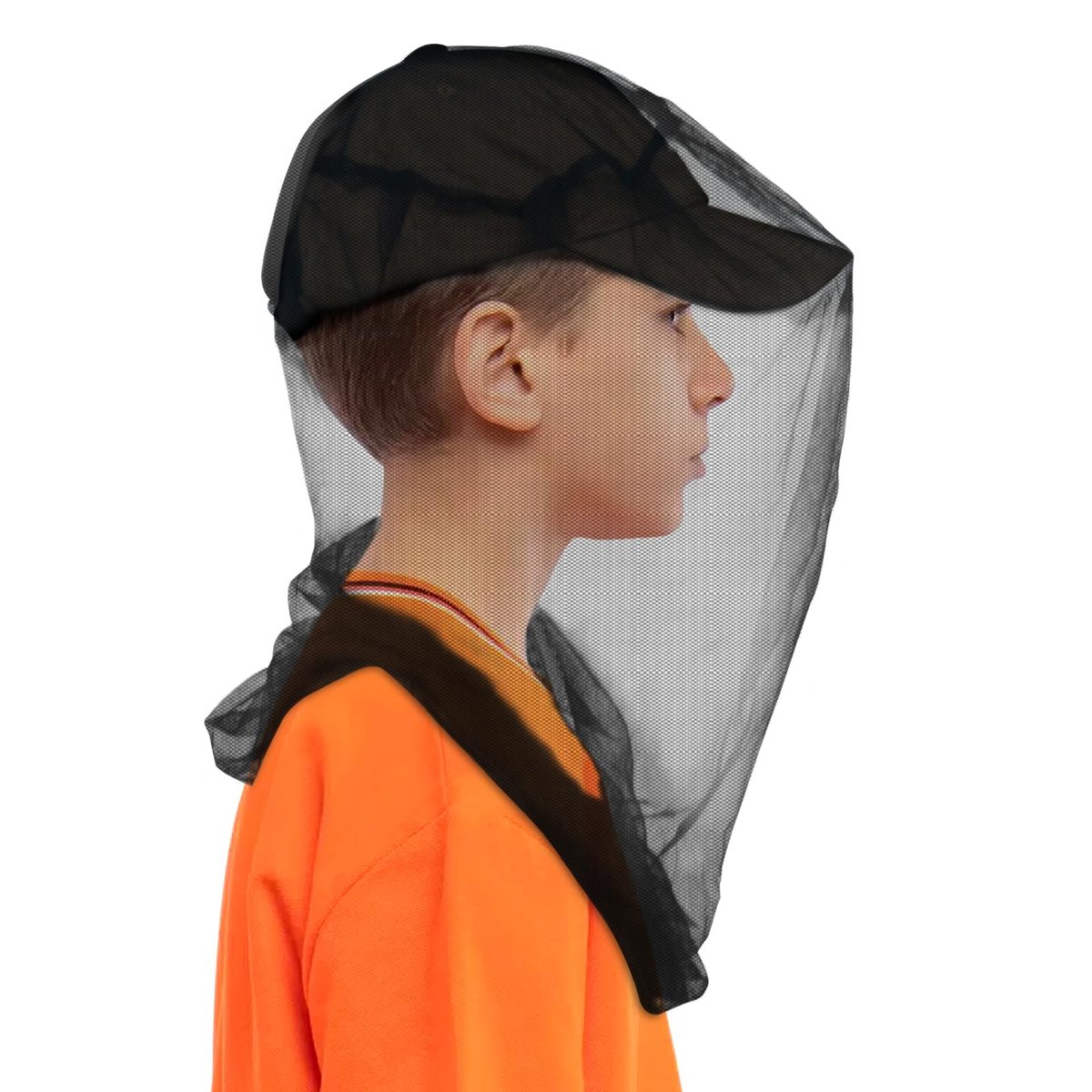 South to East Premium Kinder Mückenschutznetz für Insekten, 2er-Pack, Fliegen- und Käferschutz | Extra groß und lang, extra feine Maschen für Camping, Wandern, Angeln, Safari, passend für alle Hüte für Kinder von 5-12 Jahren