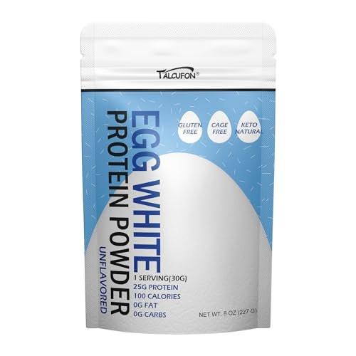 Talcufon Eiklarproteinpulver 227g – pasteurisiert, ohne Zusätze, glutenfrei, ungesüßt – ideal zum Backen und Kochen