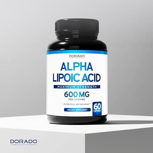 Alpha-Liponsäure 600 mg pro Portion 60 Kapseln – Starkes Antioxidans für Neuropathie und Herz-Kreislauf-Gesundheit (ALA-Präparat) – Drittanbieter getestet, Nicht-GVO, Glutenfrei, Vegan & Hergestellt in den USA