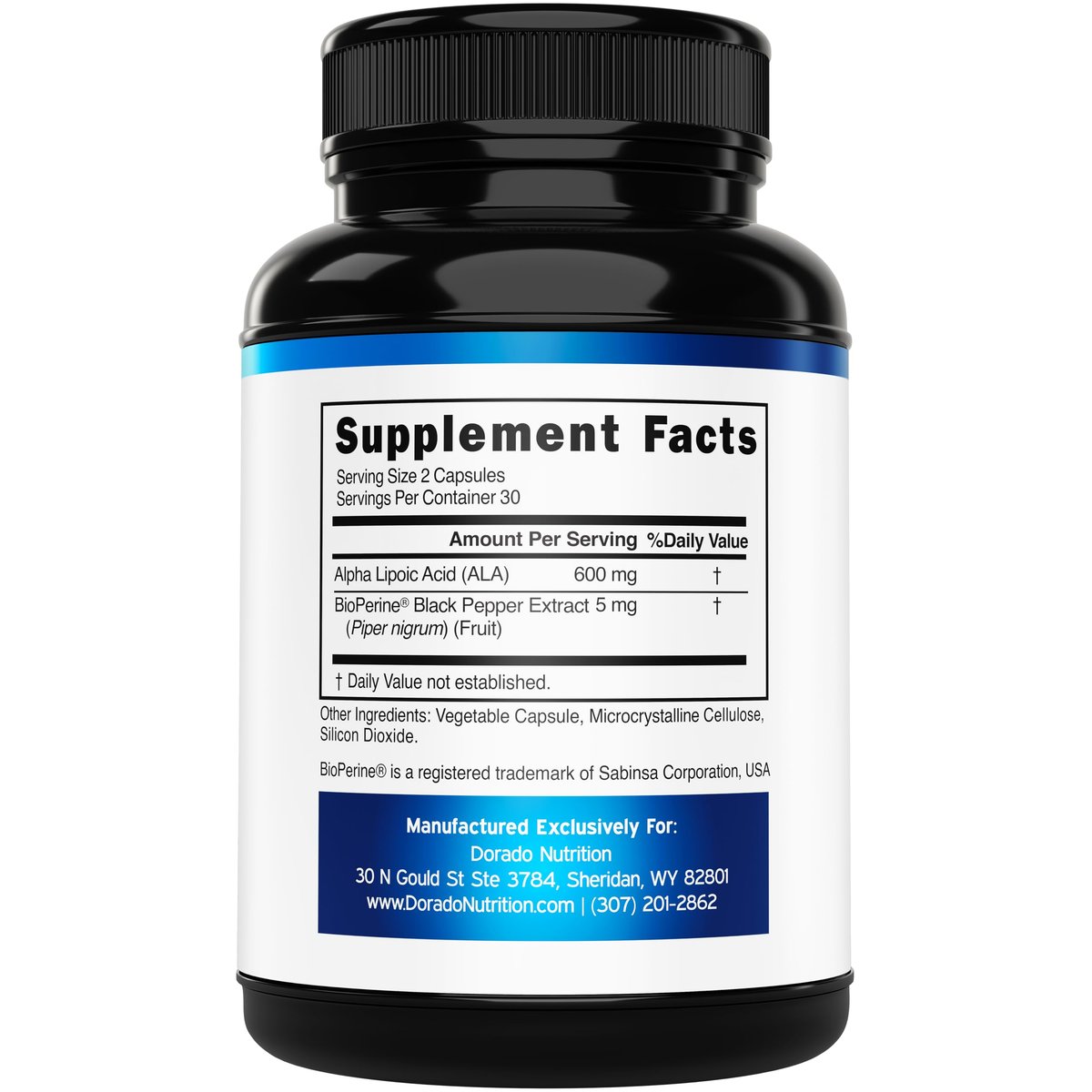 Alpha-Liponsäure 600 mg pro Portion 60 Kapseln – Starkes Antioxidans für Neuropathie und Herz-Kreislauf-Gesundheit (ALA-Präparat) – Drittanbieter getestet, Nicht-GVO, Glutenfrei, Vegan & Hergestellt in den USA
