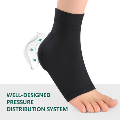 Welnove Fersen-Schutz-Socken bei Achillessehnenentzündung – Kompressionsstrümpfe mit Gel-Polster – FSA & HSA geeignet – für Bursitis, Schmerzen, trockene und rissige Fersen – Regular