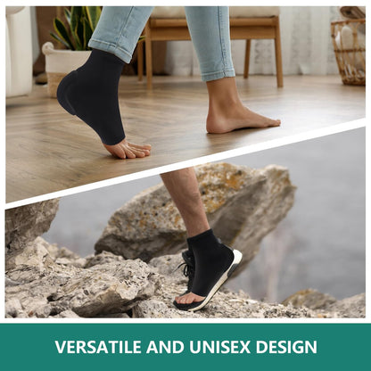 Welnove Fersen-Schutz-Socken bei Achillessehnenentzündung – Kompressionsstrümpfe mit Gel-Polster – FSA & HSA geeignet – für Bursitis, Schmerzen, trockene und rissige Fersen – Regular