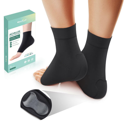 Welnove Fersen-Schutz-Socken bei Achillessehnenentzündung – Kompressionsstrümpfe mit Gel-Polster – FSA & HSA geeignet – für Bursitis, Schmerzen, trockene und rissige Fersen – Regular