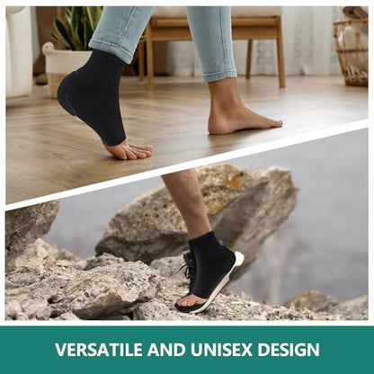 Welnove Fersen-Schutz-Socken bei Achillessehnenentzündung – Kompressionsstrümpfe mit Gel-Polster – FSA & HSA geeignet – für Bursitis, Schmerzen, trockene und rissige Fersen – Regular