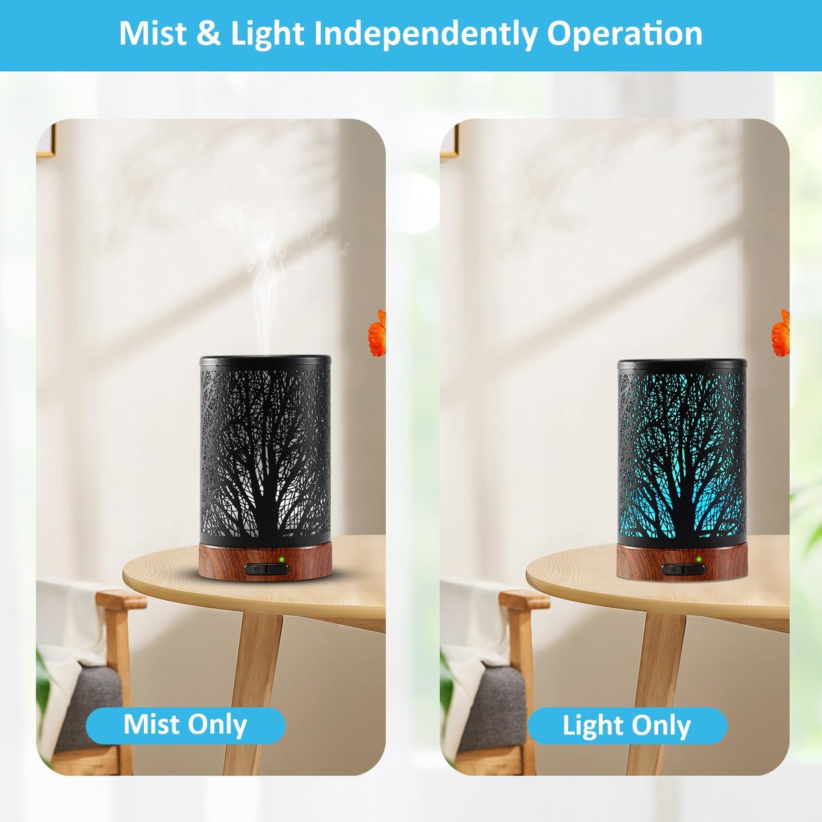Maromamix Aromatherapie Diffuser 150ML – Metall Ultraschall Duftdiffuser mit 7 Farben LED Licht, Auto-Abschaltung, Geschenk für Mama