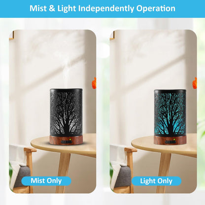 Maromamix Aromatherapie Diffuser 150ML – Metall Ultraschall Duftdiffuser mit 7 Farben LED Licht, Auto-Abschaltung, Geschenk für Mama