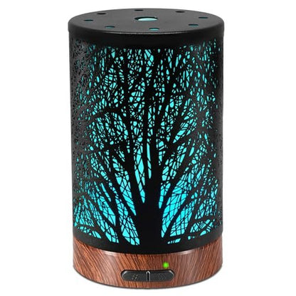 Maromamix Aromatherapie Diffuser 150ML – Metall Ultraschall Duftdiffuser mit 7 Farben LED Licht, Auto-Abschaltung, Geschenk für Mama
